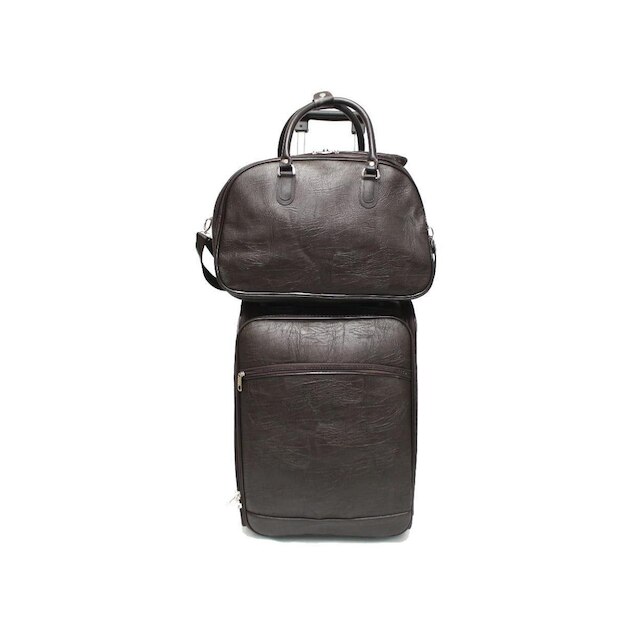 Kit Mala de Viagem de Bordo Quadrada Material Sintético Liso