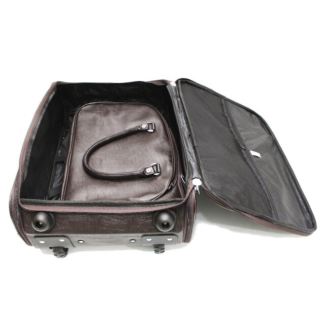 Kit Mala de Viagem de Bordo Quadrada Material Sintético Liso