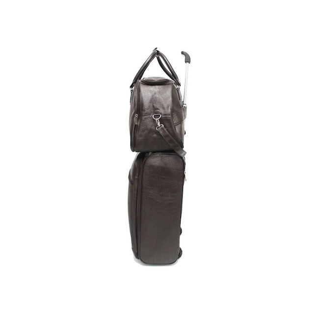 Kit Mala de Viagem de Bordo Quadrada Material Sintético Liso