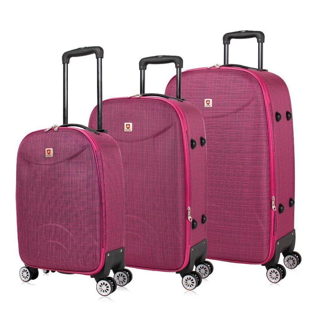 Kit Mala de viagem rodas duplas pink PMG Sion Swiss Move