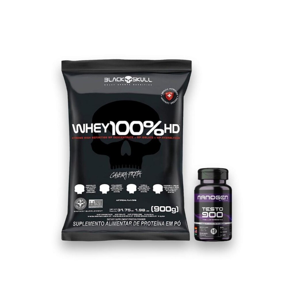 Kit Maromba - Whey 100% Black Skull + Maca Peruana 60 Caps