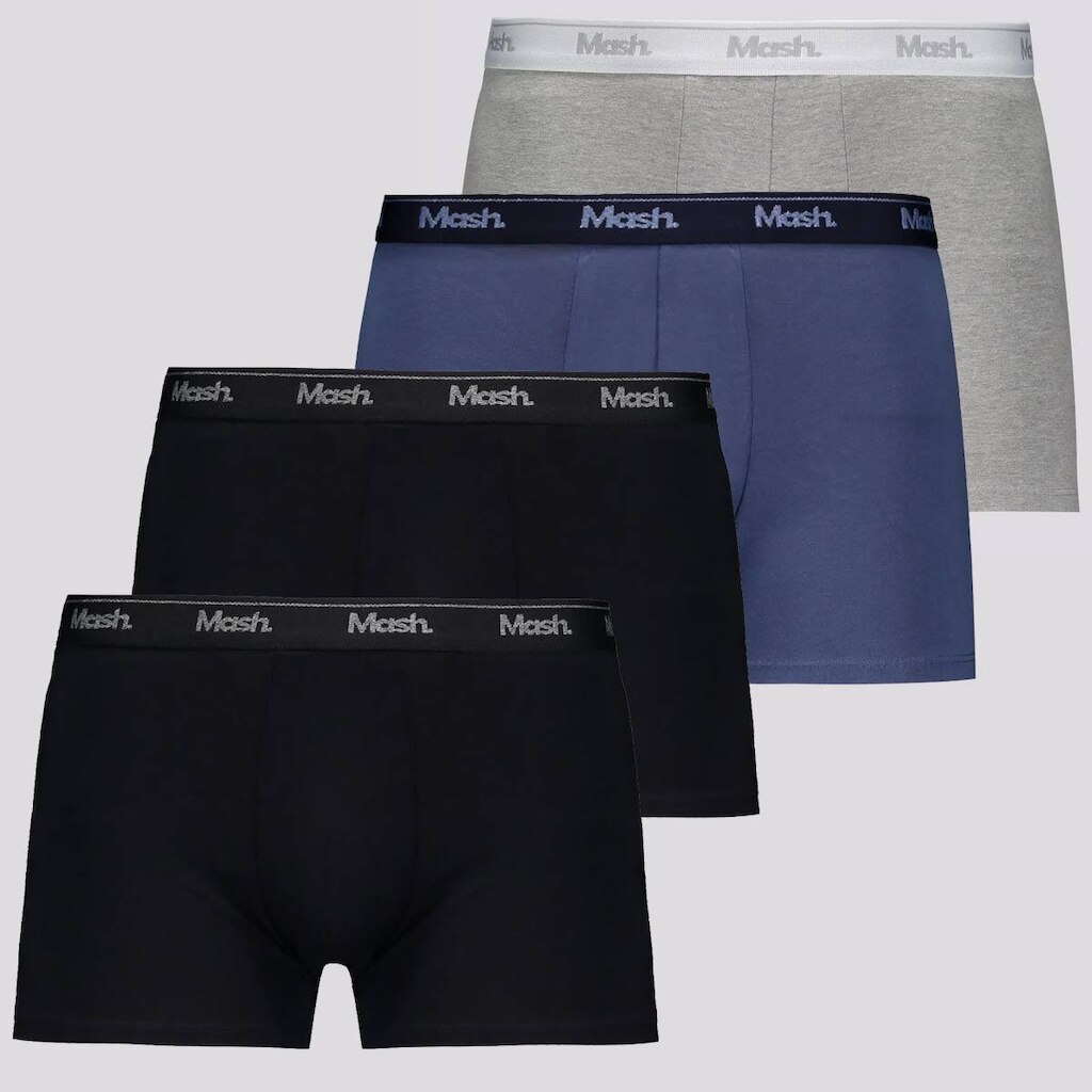 Kit Mash 4 Cuecas Boxer Cotton Masculino