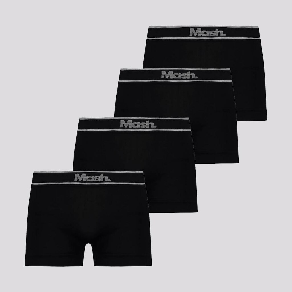 Kit Mash 4 Cuecas Boxer Sem Costura Masculino