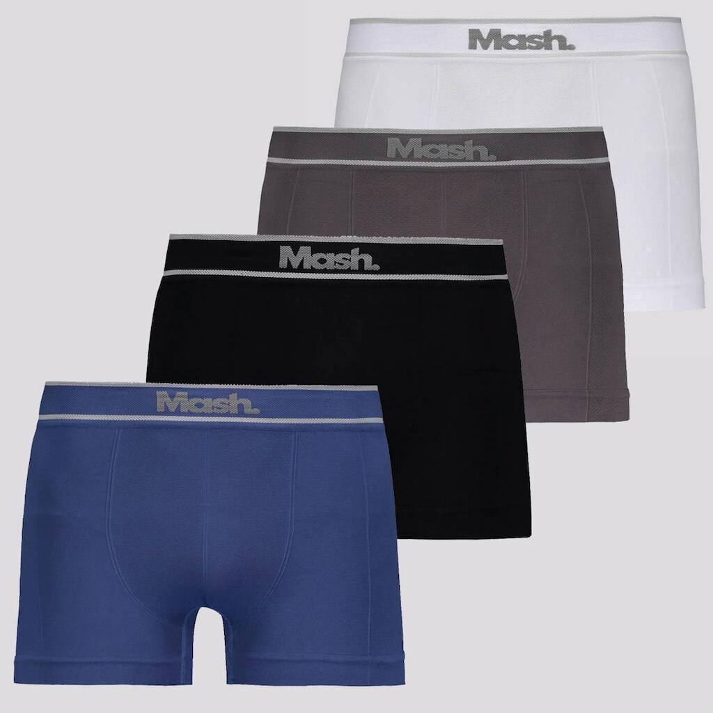 Kit Mash 4 Cuecas Boxer Sem Costura Masculino