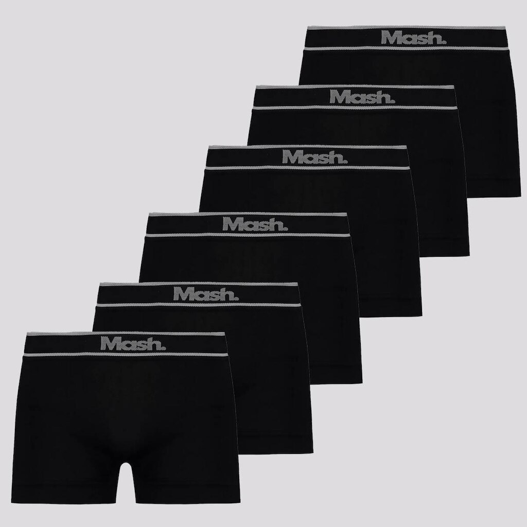 Kit Mash 6 Cuecas Boxer Sem Costura Masculino
