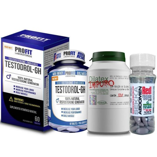 Kit Massa E Definição testodrol Gh 60tabs + Dilatex Impuro 120 caps + Sekka Abdomen 30 tabs Menor preço em Kit Massa E Definição testodrol Gh 60tabs + Dilatex Impuro 120 caps + Sekka Abdomen 30 tabs