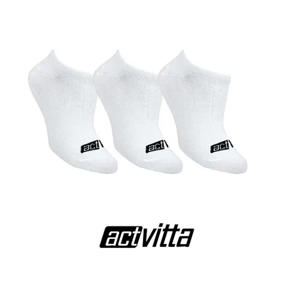 Kit Meia 3 Pares Actvitta Feminina Branca