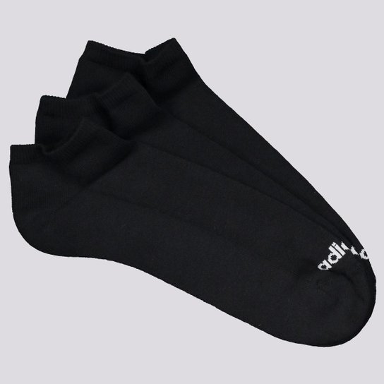 Kit Meia Adidas Cano Curto Low Cut c/ 3 Pares - Preto+Branco Menor preço em Kit Meia Adidas Cano Curto Low Cut c/ 3 Pares - Preto+Branco