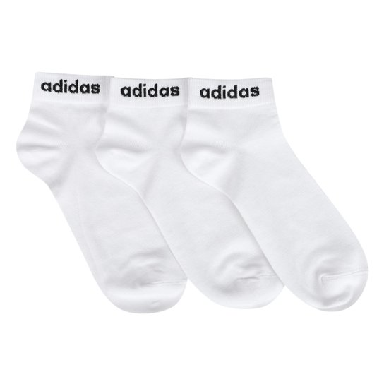 Kit Meia Adidas Cano Médio Com 3 Pares