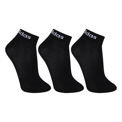 Kit Meia Adidas Cano Médio Com 3 Pares - Unissex