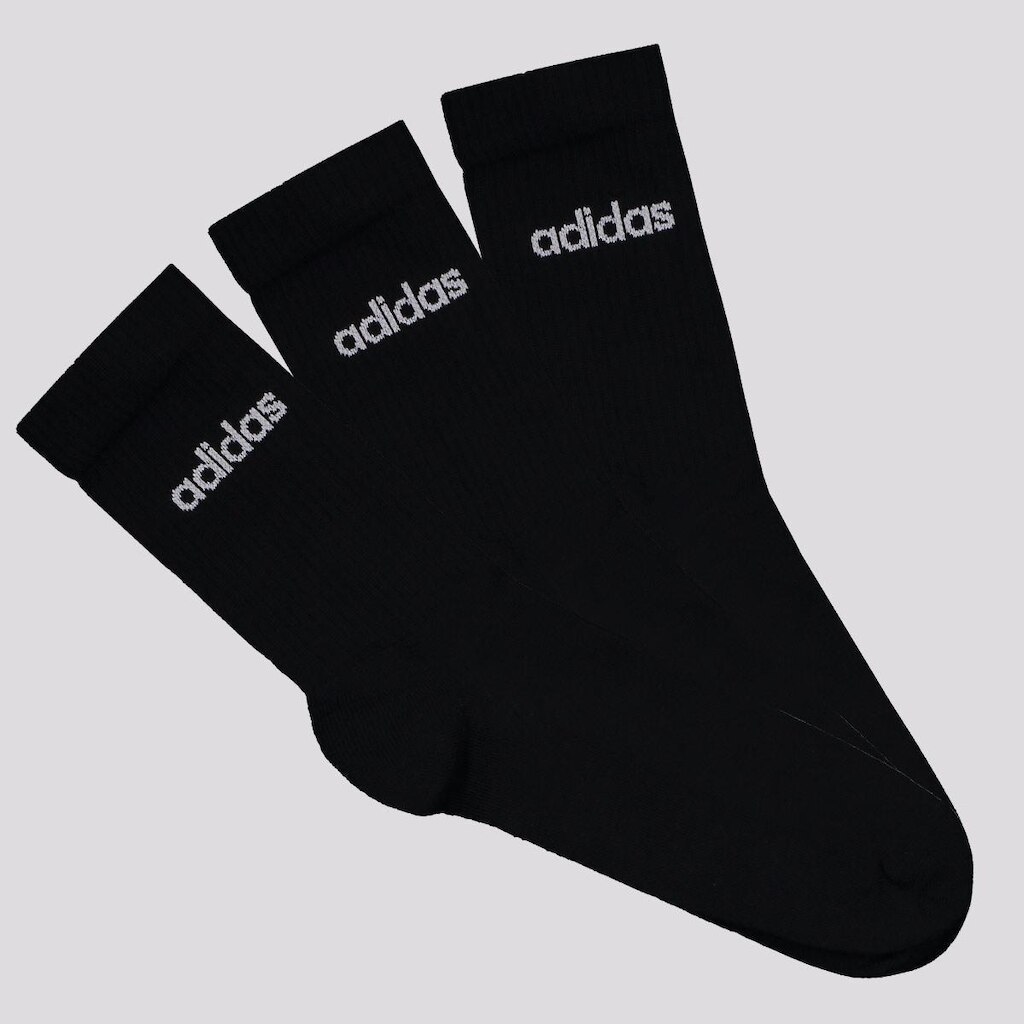 Kit Meia Adidas Linear Cano Alto 3 Pares