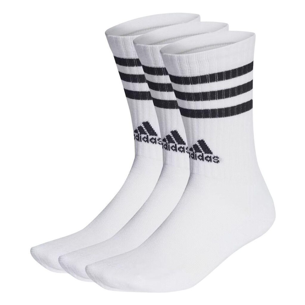 KIT MEIA CANO ALTO 3-STRIPES 3P - BRANCO/PRETO M