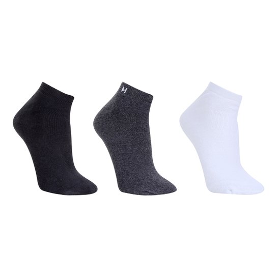 Kit Meia Cano Curto Cia da Meia Esportiva Masculina 3 Pares - Preto+Cinza Menor preço em Kit Meia Cano Curto Cia da Meia Esportiva Masculina 3 Pares - Preto+Cinza