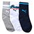 Kit Meia Cano Longo Infantil Puma C/ 3 Pares Menino - Branco+Cinza