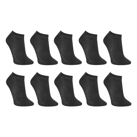 Kit Meia Cia da Meia Invisível 10 Pares Masculina - Preto Menor preço em Kit Meia Cia da Meia Invisível 10 Pares Masculina - Preto