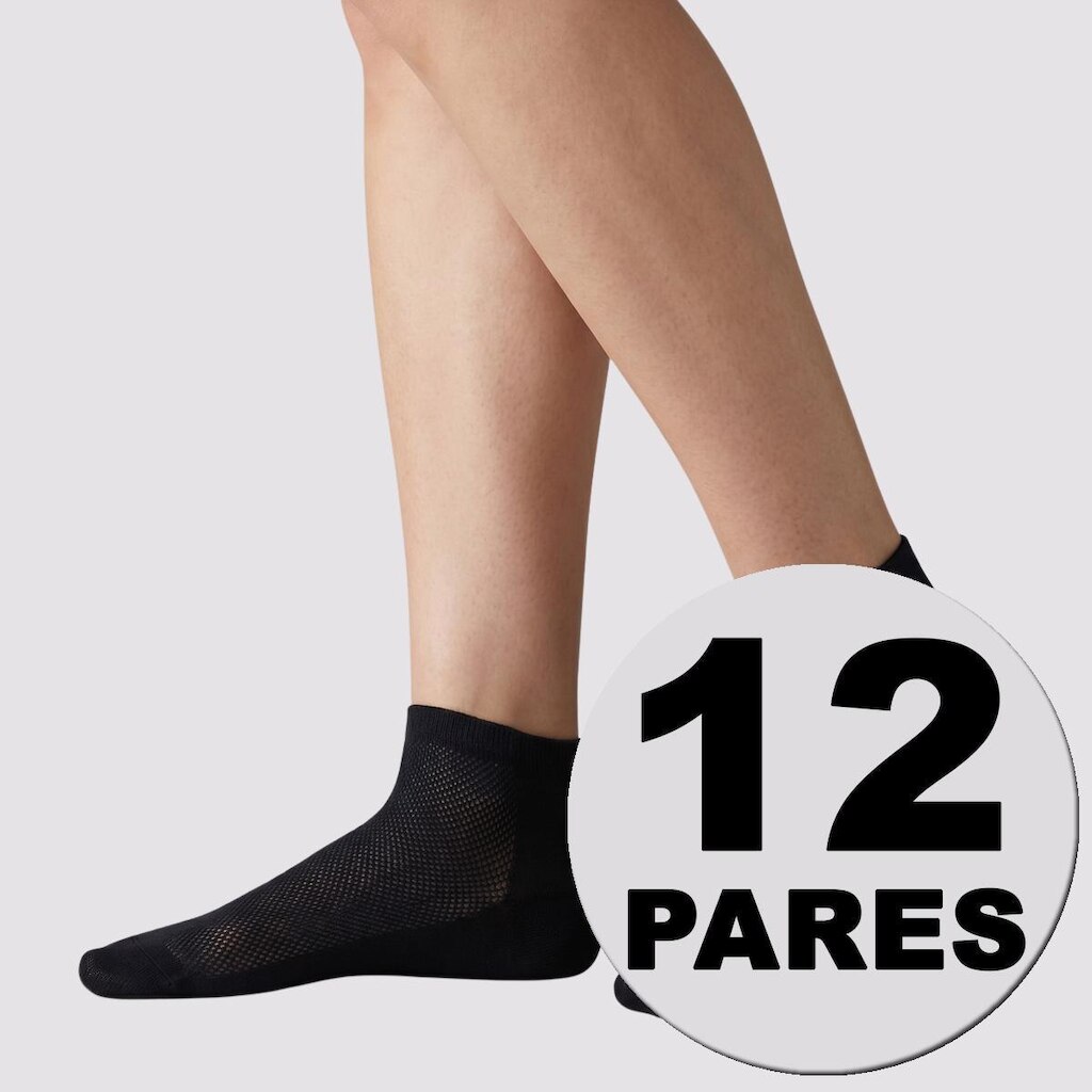 Kit Meia Dallf Cano Curto 12 pares Feminina