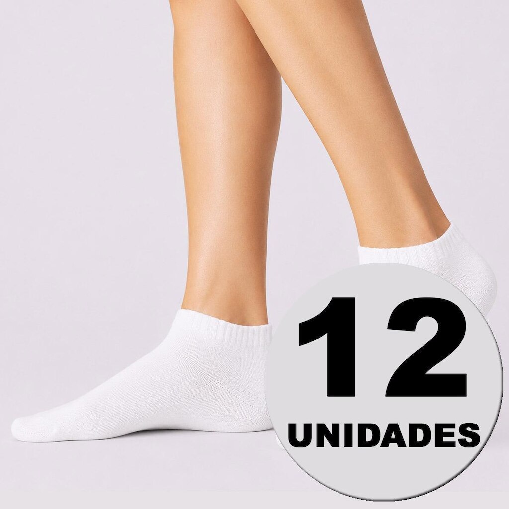 Kit Meia Dallf Cano Curto 12 pares Feminina