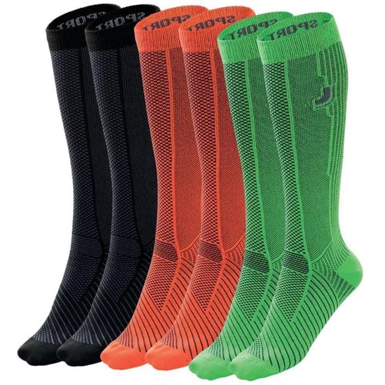 Kit Meia de Compressão Lupo 3/4 Running Power Fit 3 Pares - Preto+verde Menor preço em Kit Meia de Compressão Lupo 3/4 Running Power Fit 3 Pares - Preto+verde