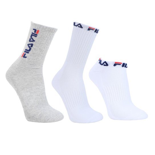 Kit Meia Fila Logo Mix c/ 3 Pares - Branco+Cinza é ruim? Kit Meia Fila Logo Mix c/ 3 Pares - Branco+Cinza é boa?