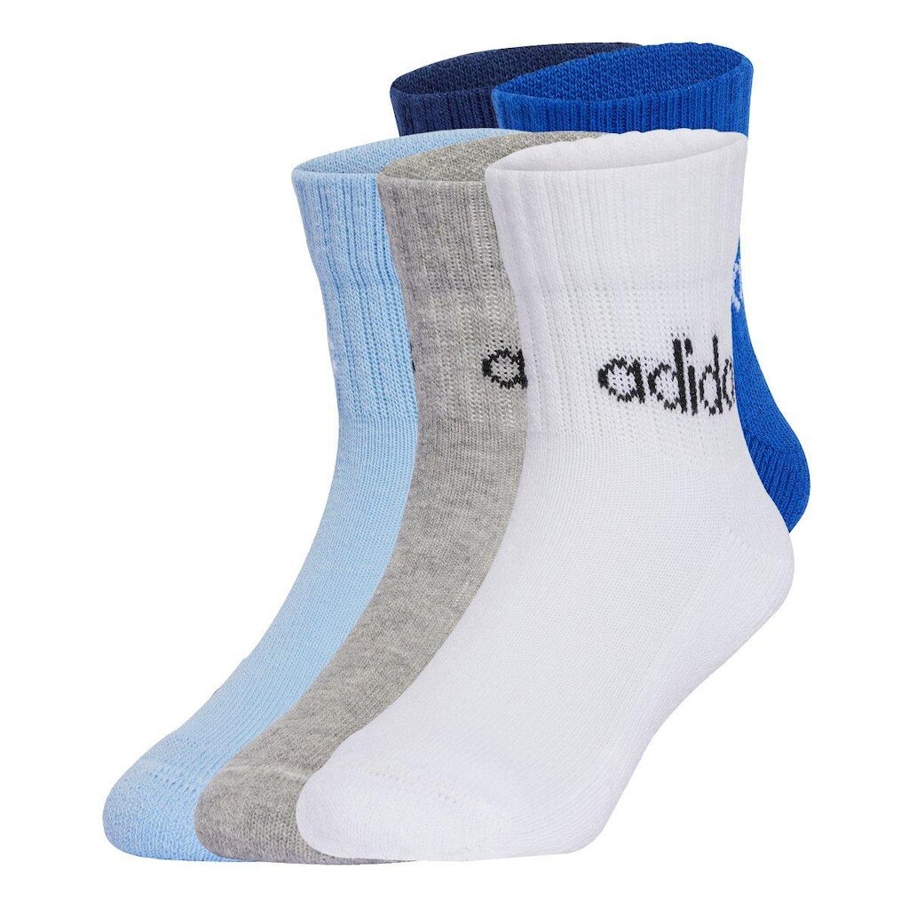 Kit Meia Infantil Adidas Cano Médio Com 5 Pares