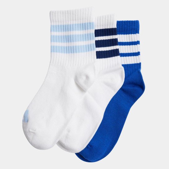 Kit Meia Infantil Adidas Crew Com 3 Pares