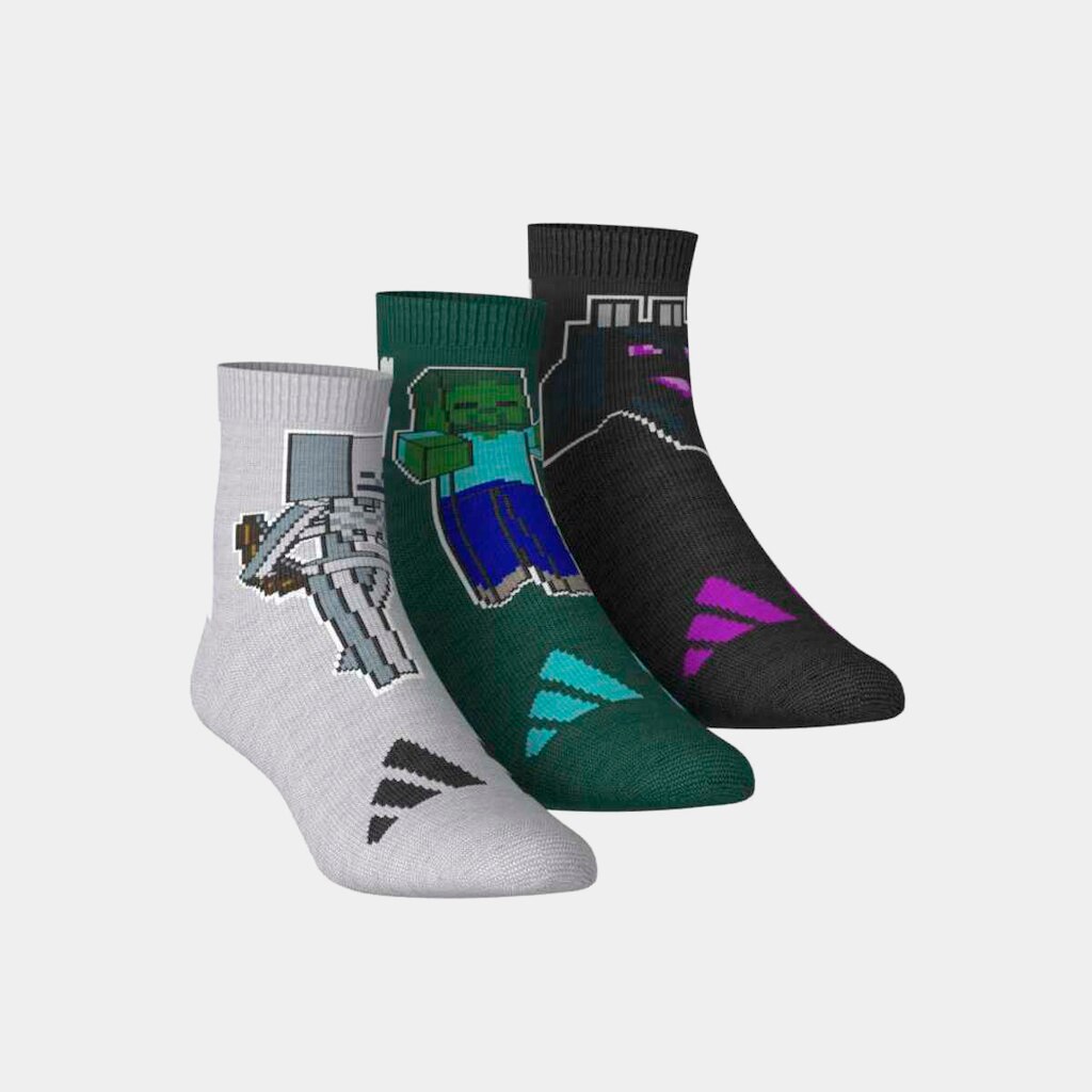 Kit Meia Infantil Adidas Minecraft 3 Pares