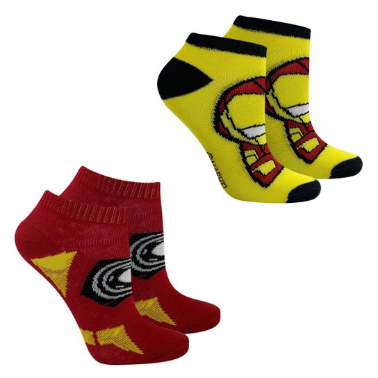 Kit Meia Infantil Marvel Cano Curto Homem De Ferro Com 2 Pares Masculina - Amarelo+Vermelho é ruim? Kit Meia Infantil Marvel Cano Curto Homem De Ferro Com 2 Pares Masculina - Amarelo+Vermelho é boa?