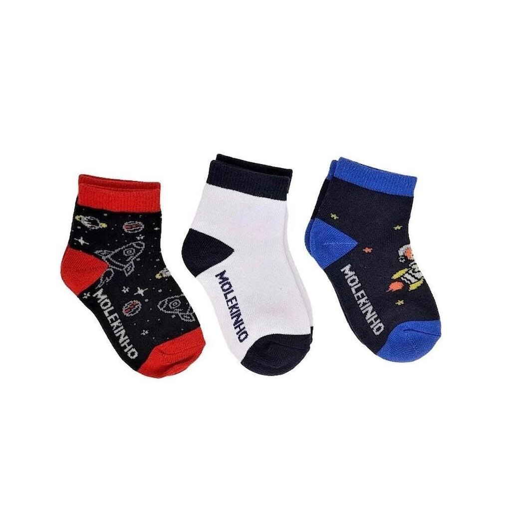 KIT MEIA INFANTIL MOLEKINHO CANO MÉDIO 3 PARES