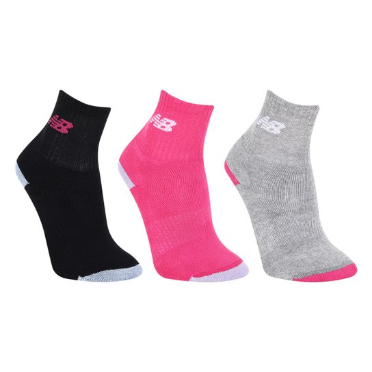 Kit Meia Infantil New Balance Cano Alto Atoalhada - 3 Pares - Preto+Rosa é ruim? Kit Meia Infantil New Balance Cano Alto Atoalhada - 3 Pares - Preto+Rosa é boa?