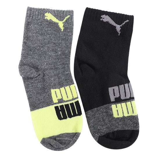 Kit Meia infantil Puma Baby Cano Longo 2 pares - Preto+Chumbo é ruim? Kit Meia infantil Puma Baby Cano Longo 2 pares - Preto+Chumbo é boa?