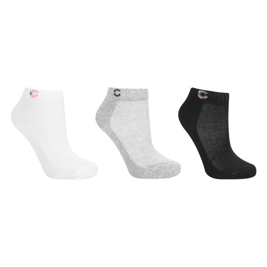 Kit Meia Infantil Soquete Cia das Meias Cano Baixo 3 Pares Menina - Preto+Branco Menor preço em Kit Meia Infantil Soquete Cia das Meias Cano Baixo 3 Pares Menina - Preto+Branco