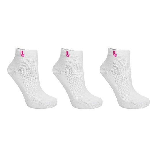 Kit Meia Lupo Cano Baixo AF Sport c/ 3 Pares Feminina - Branco Menor preço em Kit Meia Lupo Cano Baixo AF Sport c/ 3 Pares Feminina - Branco