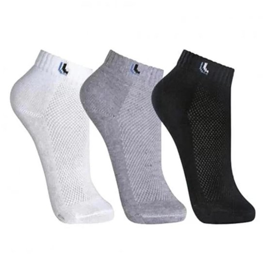 Kit Meia Lupo Walk Sport Cano Curto 3 Pares - Chumbo Menor preço em Kit Meia Lupo Walk Sport Cano Curto 3 Pares - Chumbo