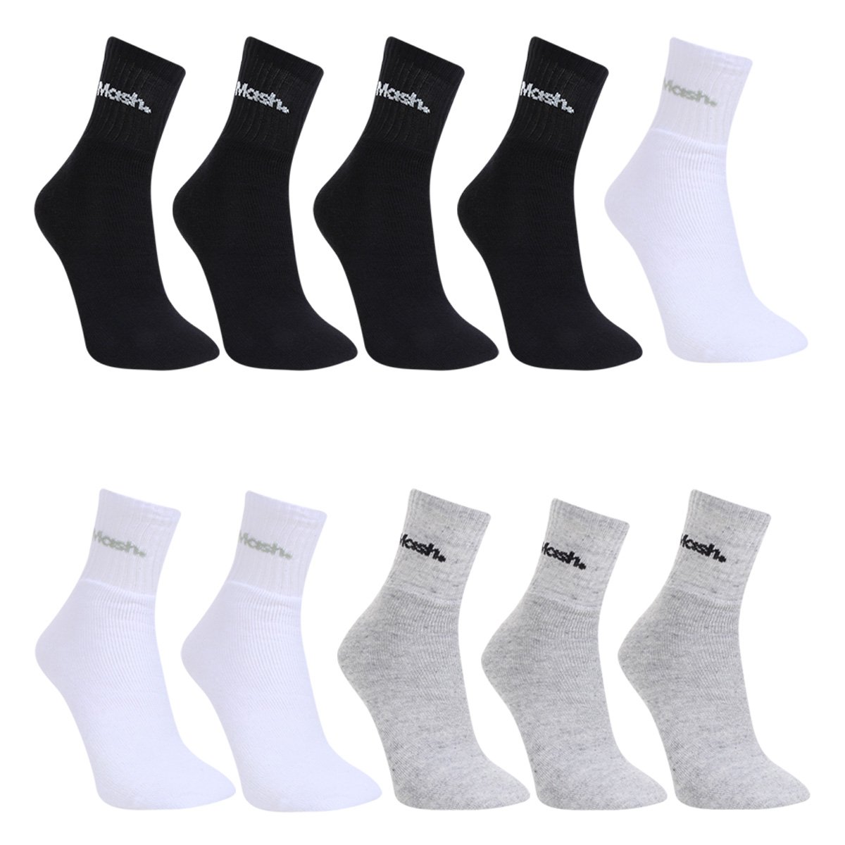 Kit Meia Mash Cano Médio Felpa 10 Pares Masculino é ruim? Kit Meia Mash Cano Médio Felpa 10 Pares Masculino é boa?