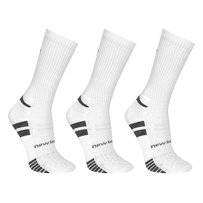 Kit Meia New Balance Cano Alto Com 3 Pares Feminina - Feminino