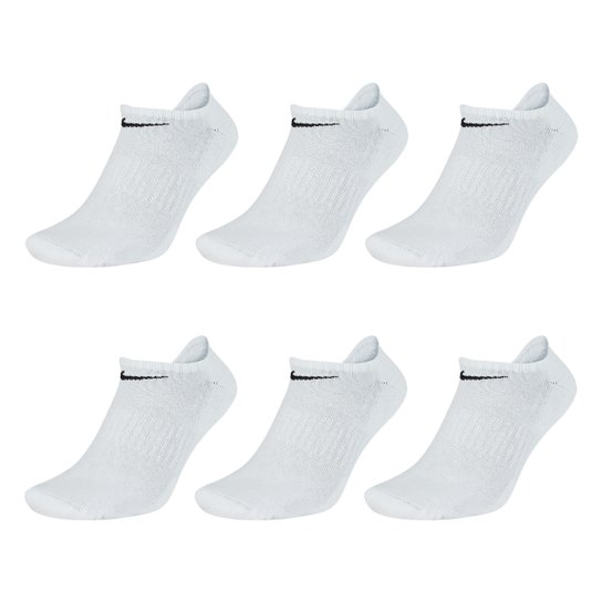 Kit Meia Nike Sem Cano Everyday Cushion Pacote Com 6 Pares - Branco+Preto Menor preço em Kit Meia Nike Sem Cano Everyday Cushion Pacote Com 6 Pares - Branco+Preto