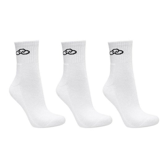 Kit Meia Olympikus Cano Médio Esportiva Com 3 Pares Unissex - Branco é ruim? Kit Meia Olympikus Cano Médio Esportiva Com 3 Pares Unissex - Branco é boa?