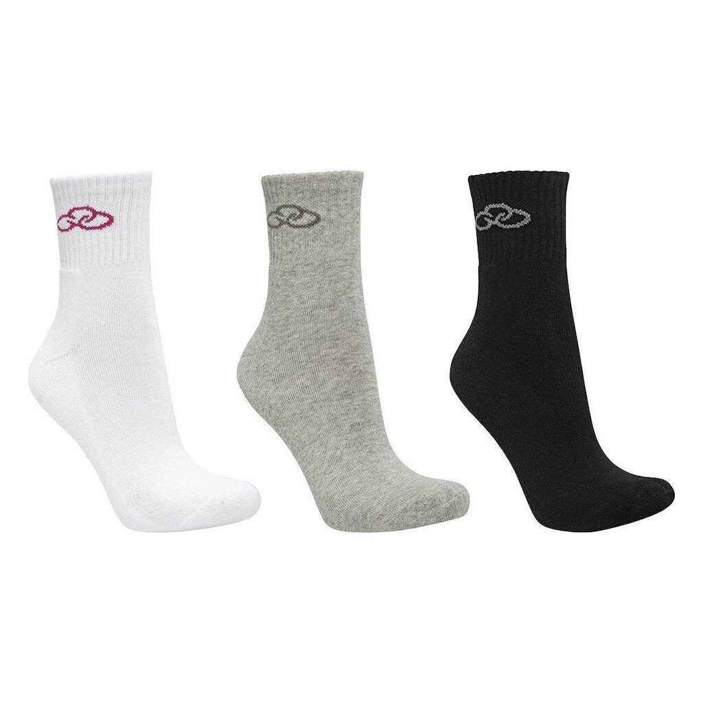 Kit Meia Olympikus Cano Médio Feminina - Branco, Preto e Cinza