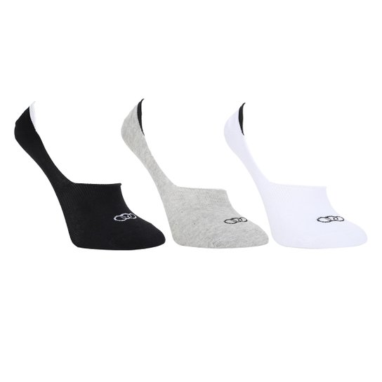 Kit Meia Olympikus Tri Ultra Invisível c/ 3 Pares - Branco+Preto Menor preço em Kit Meia Olympikus Tri Ultra Invisível c/ 3 Pares - Branco+Preto