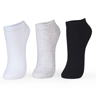 Kit Meia Puket Sapatilha C/3 Peças - Unissex