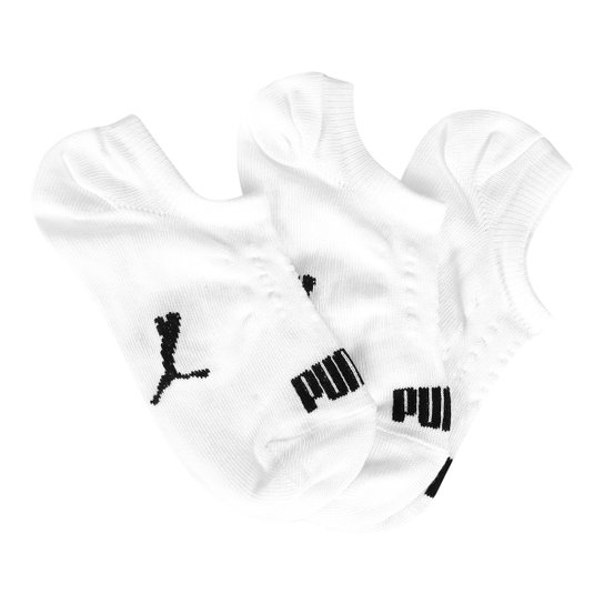 Kit Meia Puma Infantil Cano Invisível 3 Pares - Branco Menor preço em Kit Meia Puma Infantil Cano Invisível 3 Pares - Branco