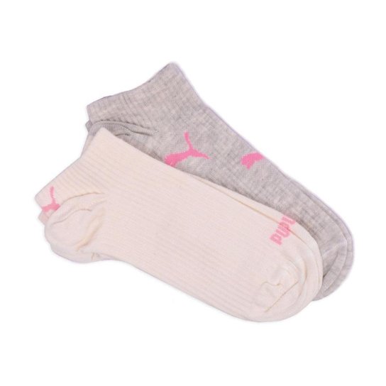 Kit Meia Puma Sapatilha Feminina Esportiva 2 Pares 34/39 - Cinza Menor preço em Kit Meia Puma Sapatilha Feminina Esportiva 2 Pares 34/39 - Cinza