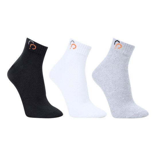 Kit Meia RP Básica Cano Curto Masculina 3 Pares - Mescla Menor preço em Kit Meia RP Básica Cano Curto Masculina 3 Pares - Mescla