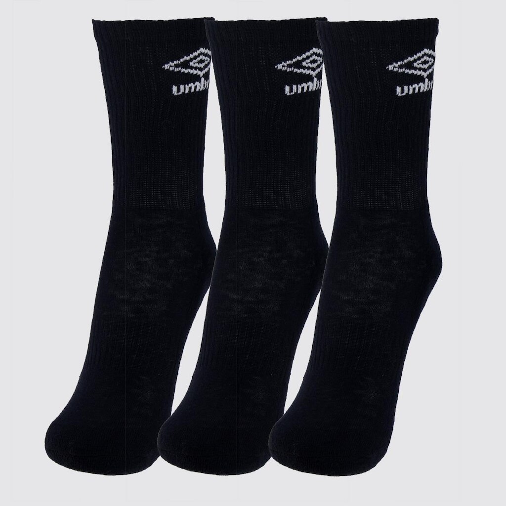 Kit Meia Umbro 3 Pares Cano Alto Unissex