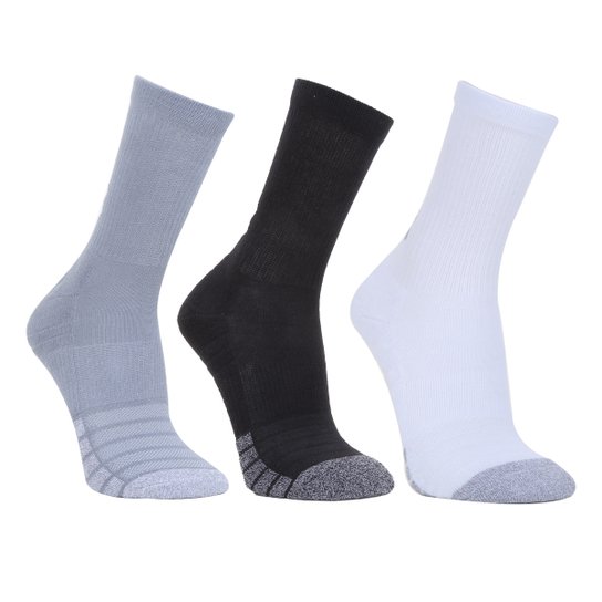 Kit Meia Under Armour Cano Alto C/ 3 Pares - Chumbo+Branco é boa?