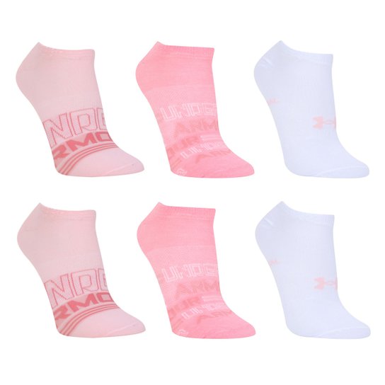 Kit Meia Under Armour Cano Curto C/ 6 Pares - Pink Menor preço em Kit Meia Under Armour Cano Curto C/ 6 Pares - Pink