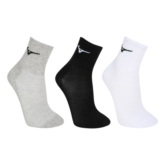 Kit Meias Cano Médio Mizuno Basic 3 Pares