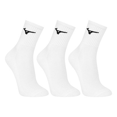 Kit Meias Cano Médio Mizuno Basic 3 Pares - Unissex