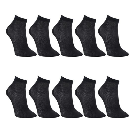 Kit Meias Cia da Meia Cano Curto Básicas Com 10 Pares Masculina - Preto é ruim? Kit Meias Cia da Meia Cano Curto Básicas Com 10 Pares Masculina - Preto é boa?