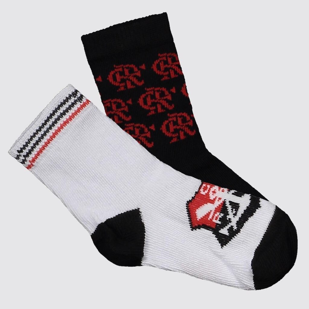 Kit Meias Flamengo 2 Pares Infantil